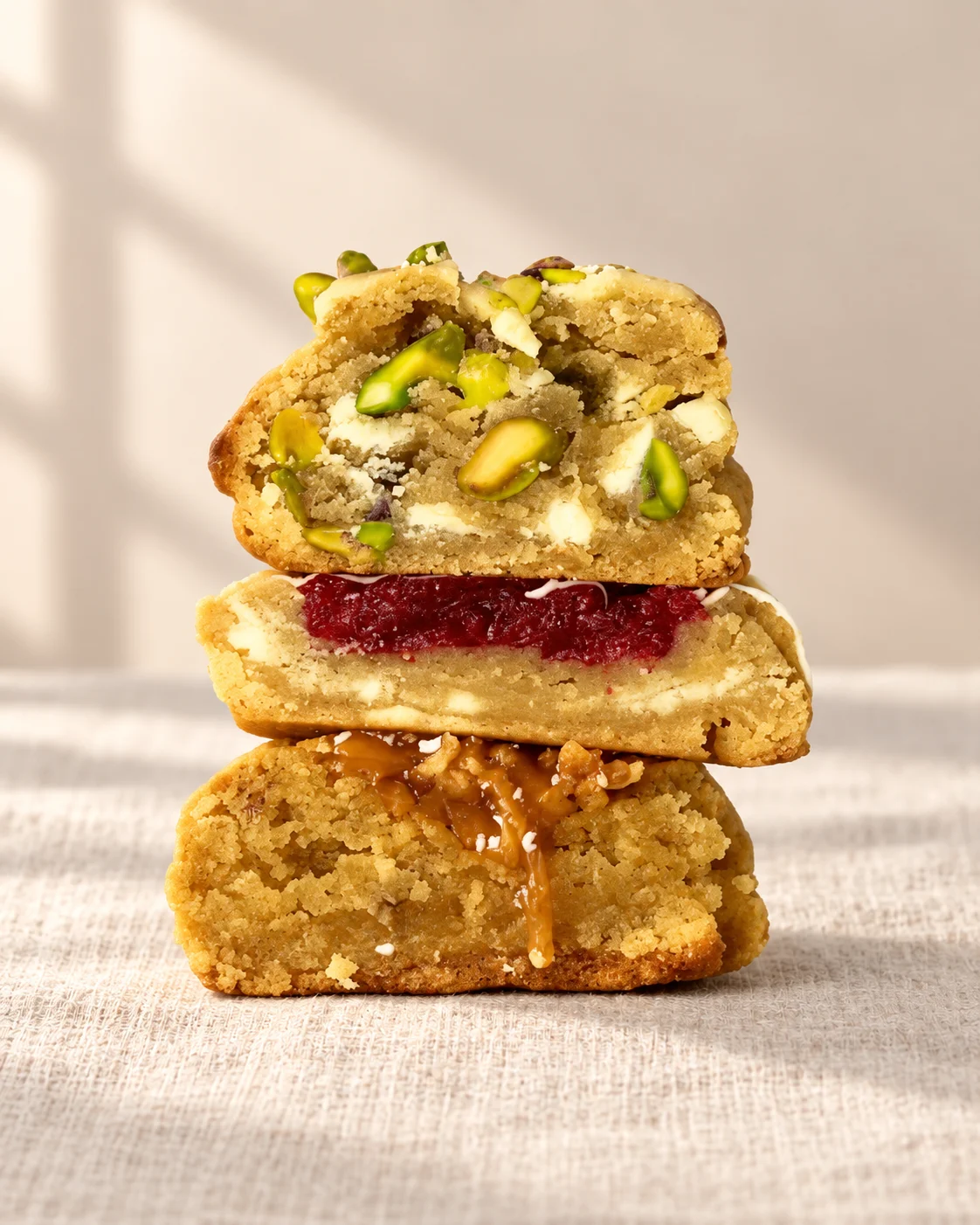 Galletas artesanales con pistachos y chocolate blanco