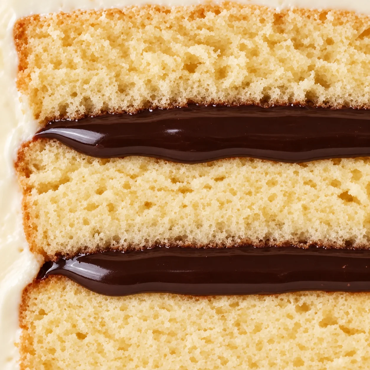 Capas de bizcocho con chocolate